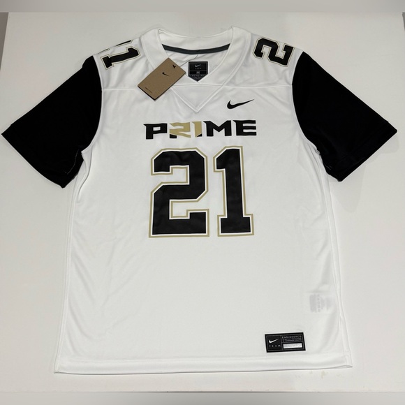 Nike Men's Coach Prime #21 Deion Sanders White Jersey NWT size M - Picture 1 of 7